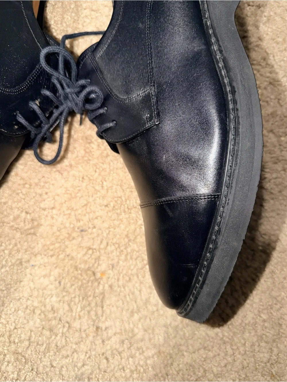 Studio Belvedere Dayton Black Leather Cap Toe Oxford Dress Shoes Men’s 11.5 D